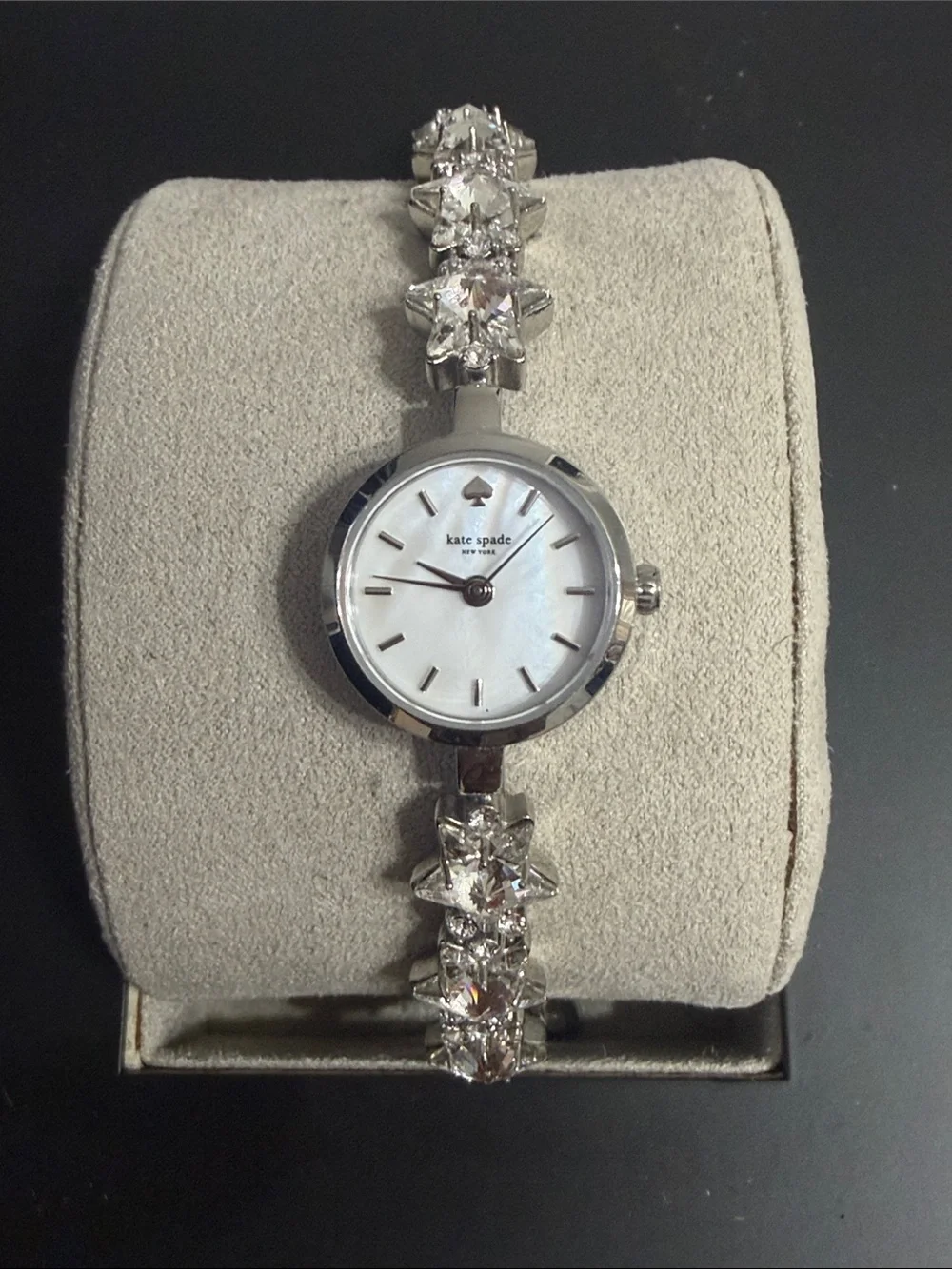 Kate Spade Silver Crystal Bracelet Watch - Mother-of-Pearl Dial